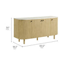 Caldera 60" Curved Solid Wood and Marble Sideboard Storage Cabinet by Modway by HouseOfZazla