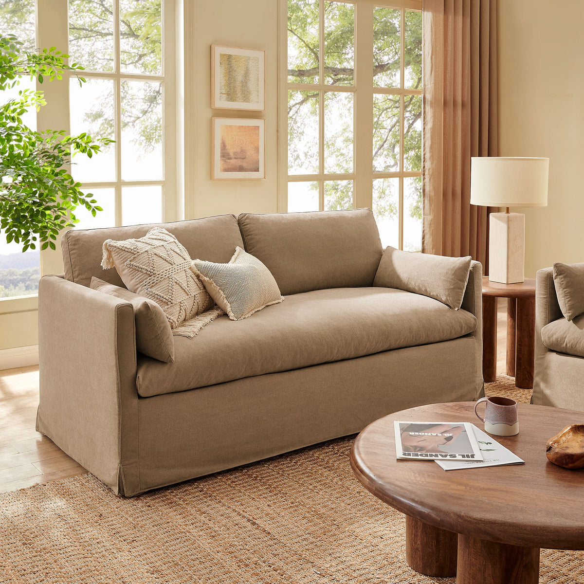 Wellfleet Slipcovered Linen-Blend Loveseat by Modway, photo 8 of 36