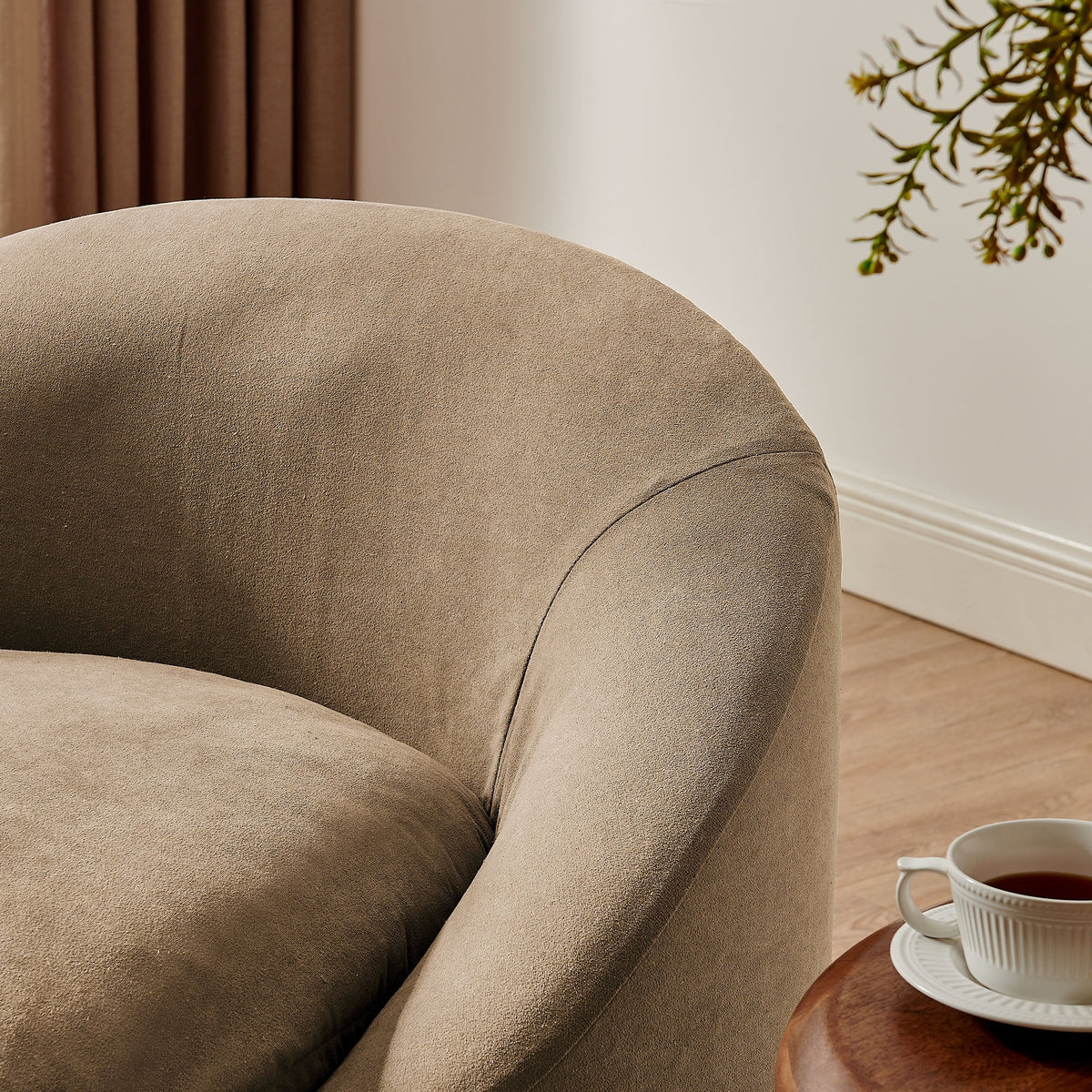 Sadie Slipcovered Linen-Blend Round Accent Chair by Modway, photo 9 of 40