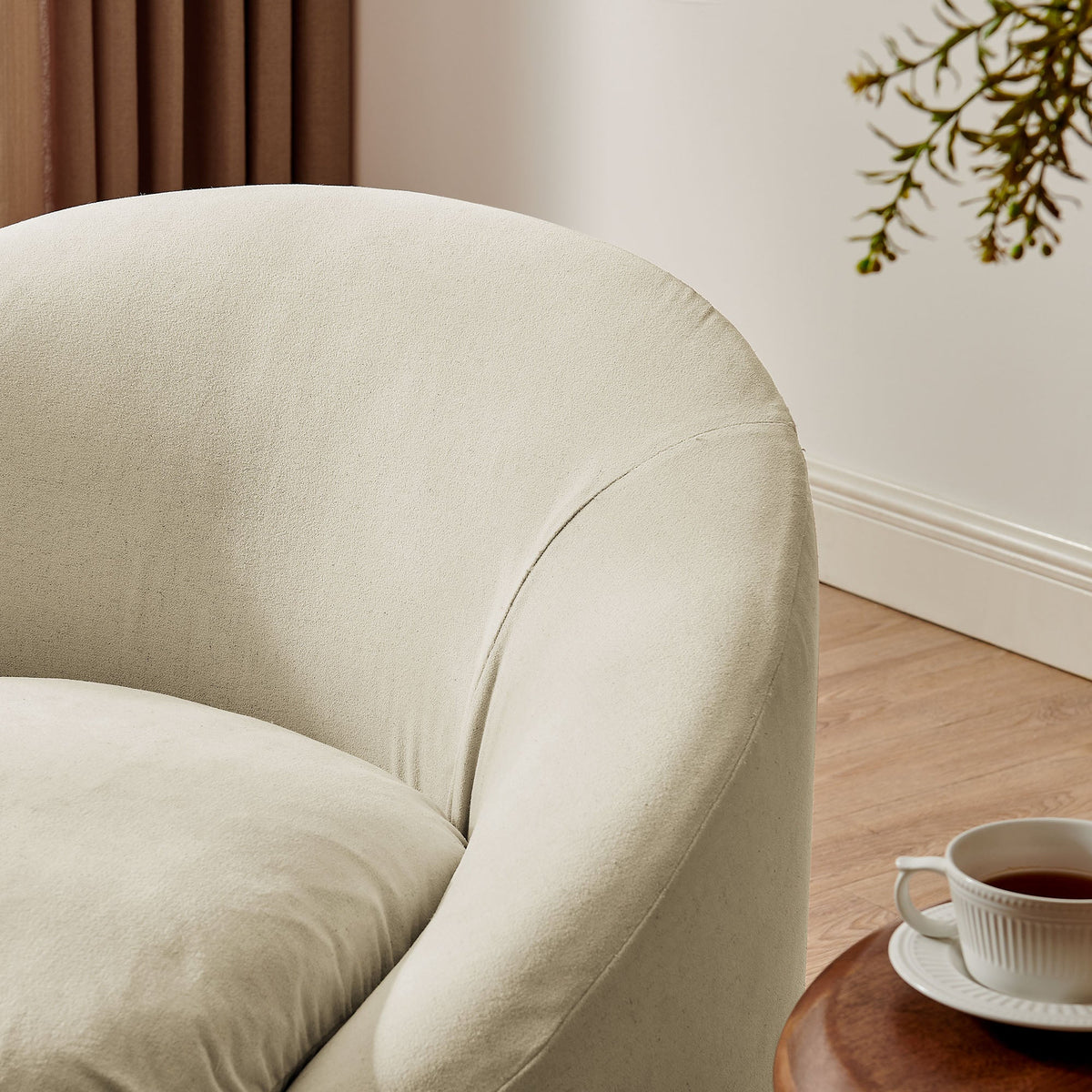 Sadie Slipcovered Linen-Blend Round Accent Chair by Modway, photo 35 of 40