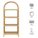 Celeste 67 Inch Tall Arched Natural Rattan Bookshelf by Modway by HouseOfZazla