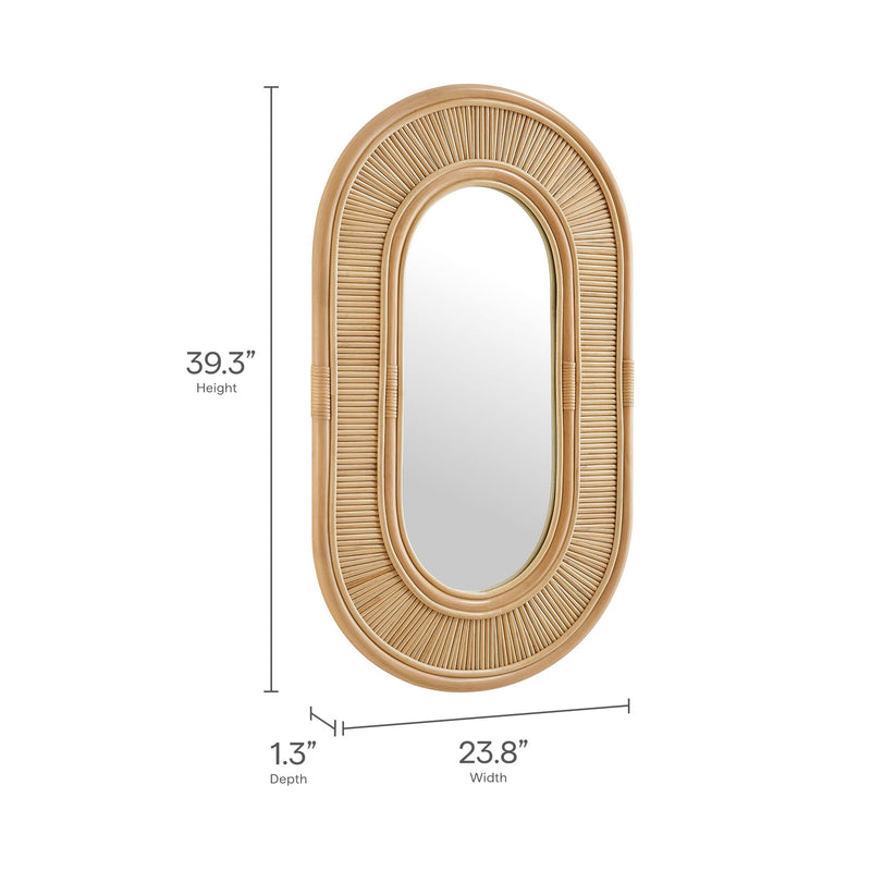 Sovana Oval Rattan Wall Mirror by Modway, photo 2 of 7