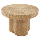 Ainsley 32 Inch Round Natural Rattan Coffee Table by HouseOfZazla