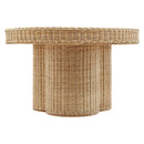 Ainsley 32 Inch Round Natural Rattan Coffee Table by HouseOfZazla
