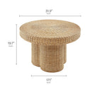 Ainsley 32 Inch Round Natural Rattan Coffee Table by HouseOfZazla