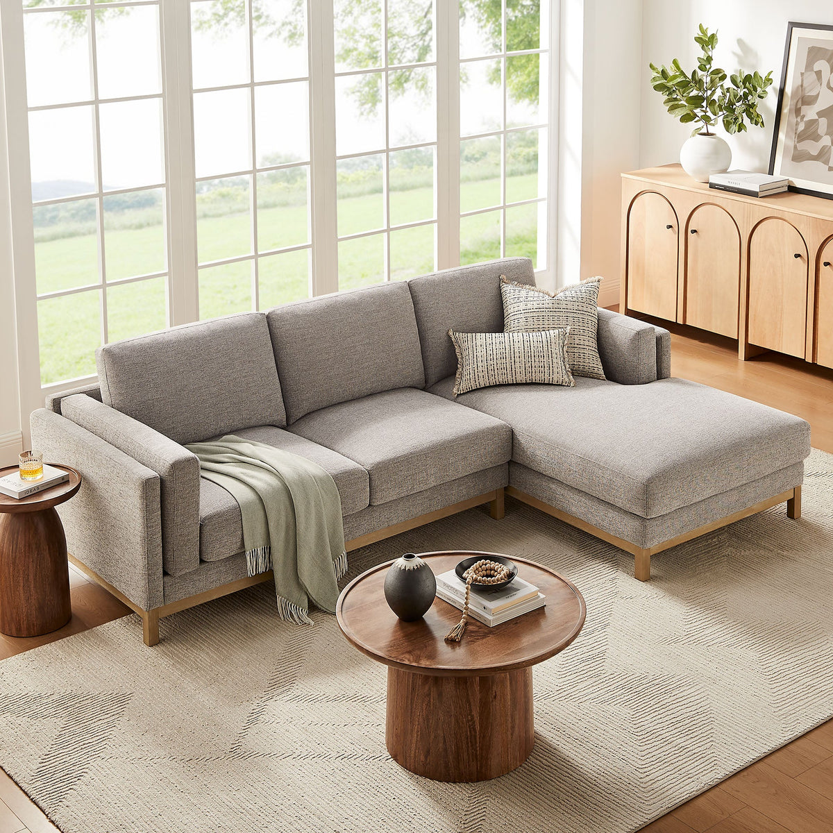 Roscoe Right-Facing Fabric Sectional Sofa with Chaise by Modway, photo 10 of 21