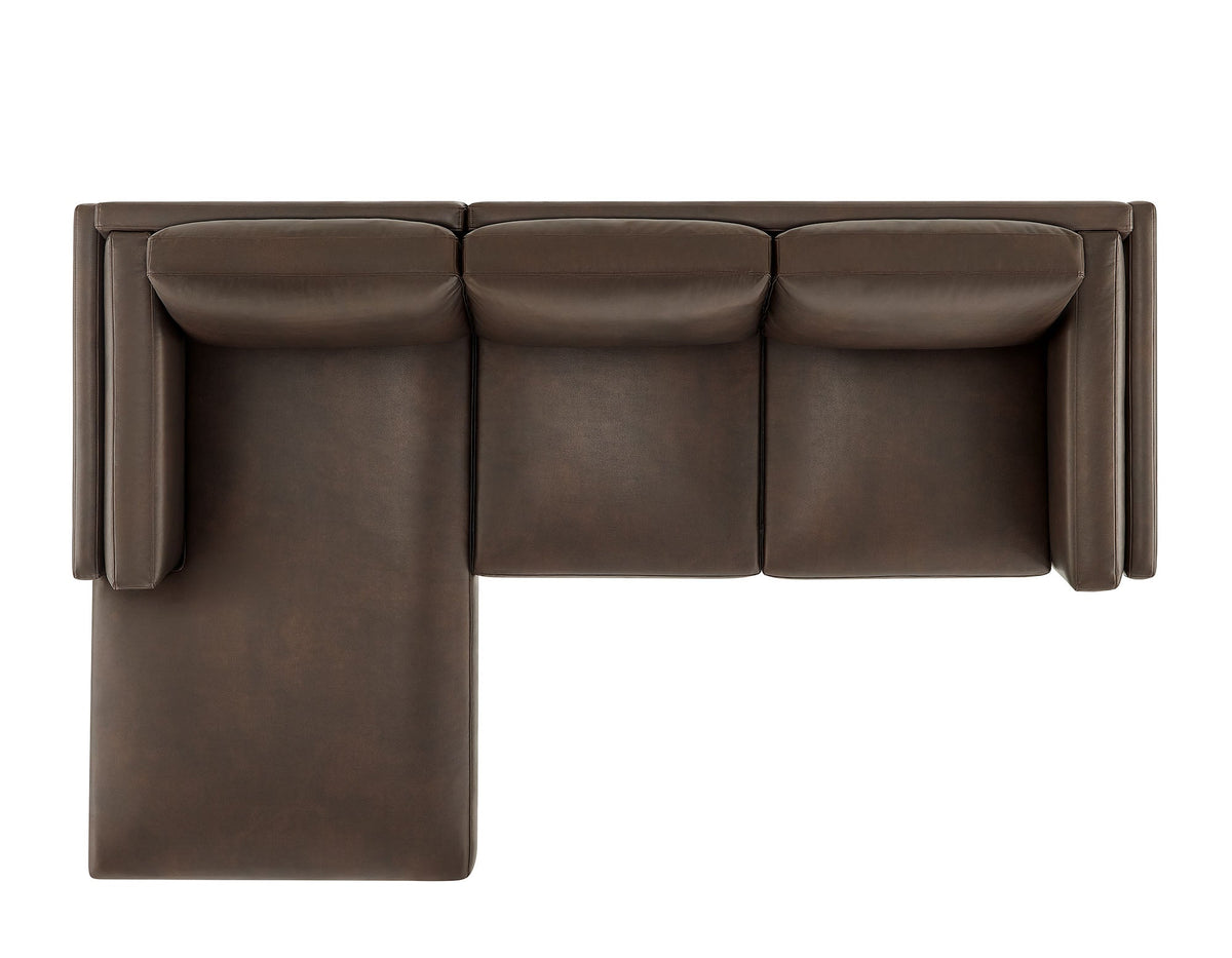 Roscoe Left-Facing Vegan Leather Sectional Sofa with Chaise, photo 5 of 14
