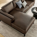 Roscoe Left-Facing Vegan Leather Sectional Sofa with Chaise by HouseOfZazla