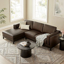 Roscoe Left-Facing Vegan Leather Sectional Sofa with Chaise by HouseOfZazla