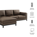 Roscoe Left-Facing Vegan Leather Sectional Sofa with Chaise by HouseOfZazla