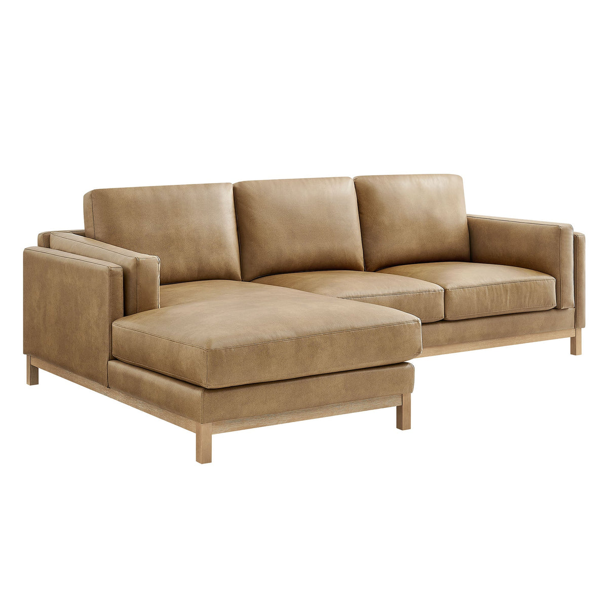 Roscoe Left-Facing Vegan Leather Sectional Sofa with Chaise, photo 14 of 14