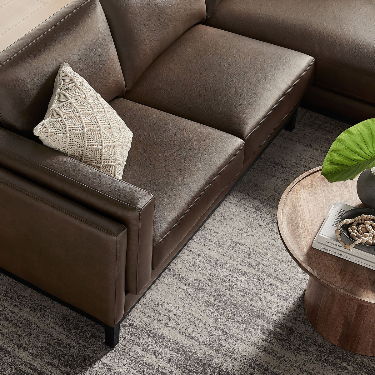 Roscoe Right-Facing Vegan Leather Sectional Sofa with Chaise by Modway, photo 8 of 14