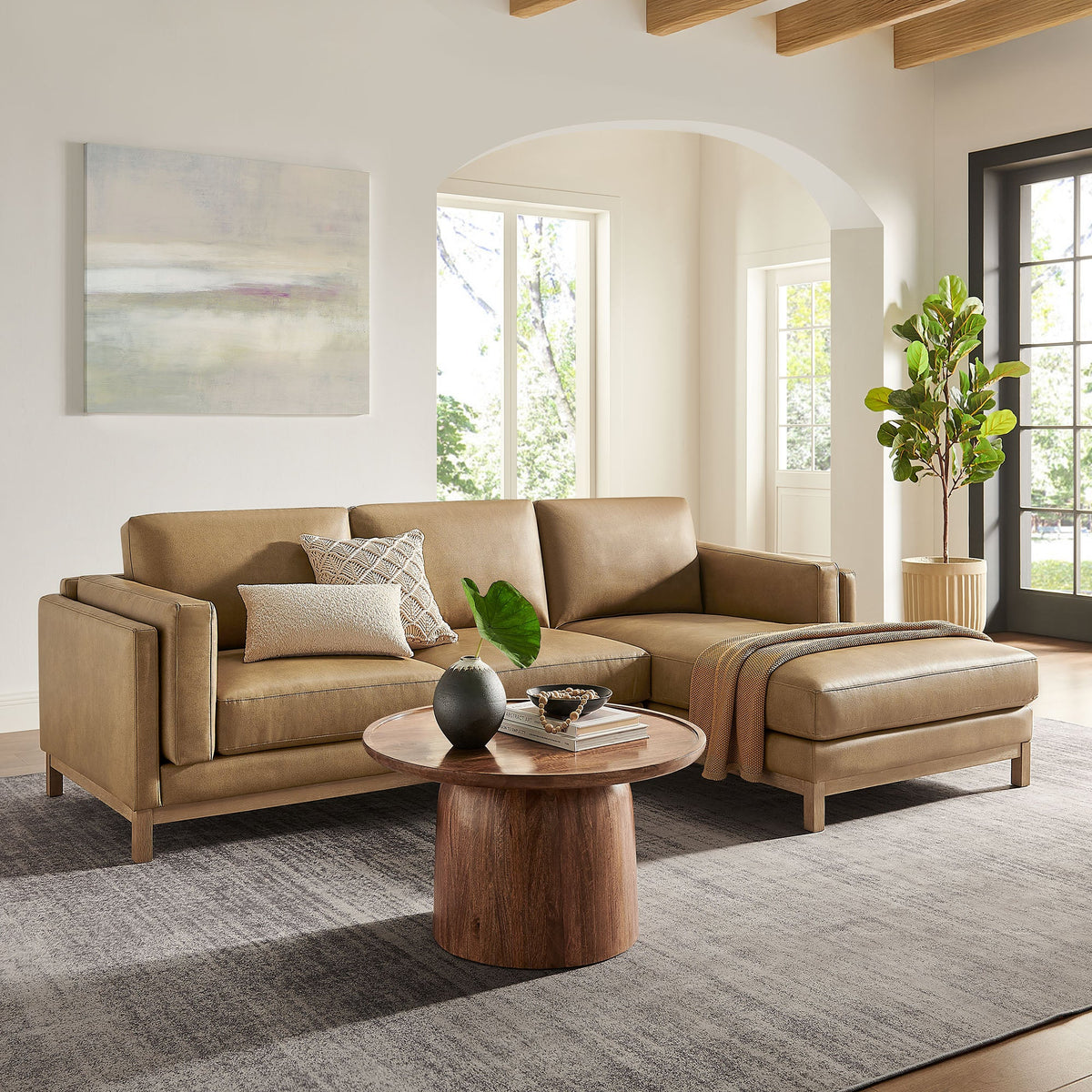 Roscoe Right-Facing Vegan Leather Sectional Sofa with Chaise by Modway, photo 6 of 14