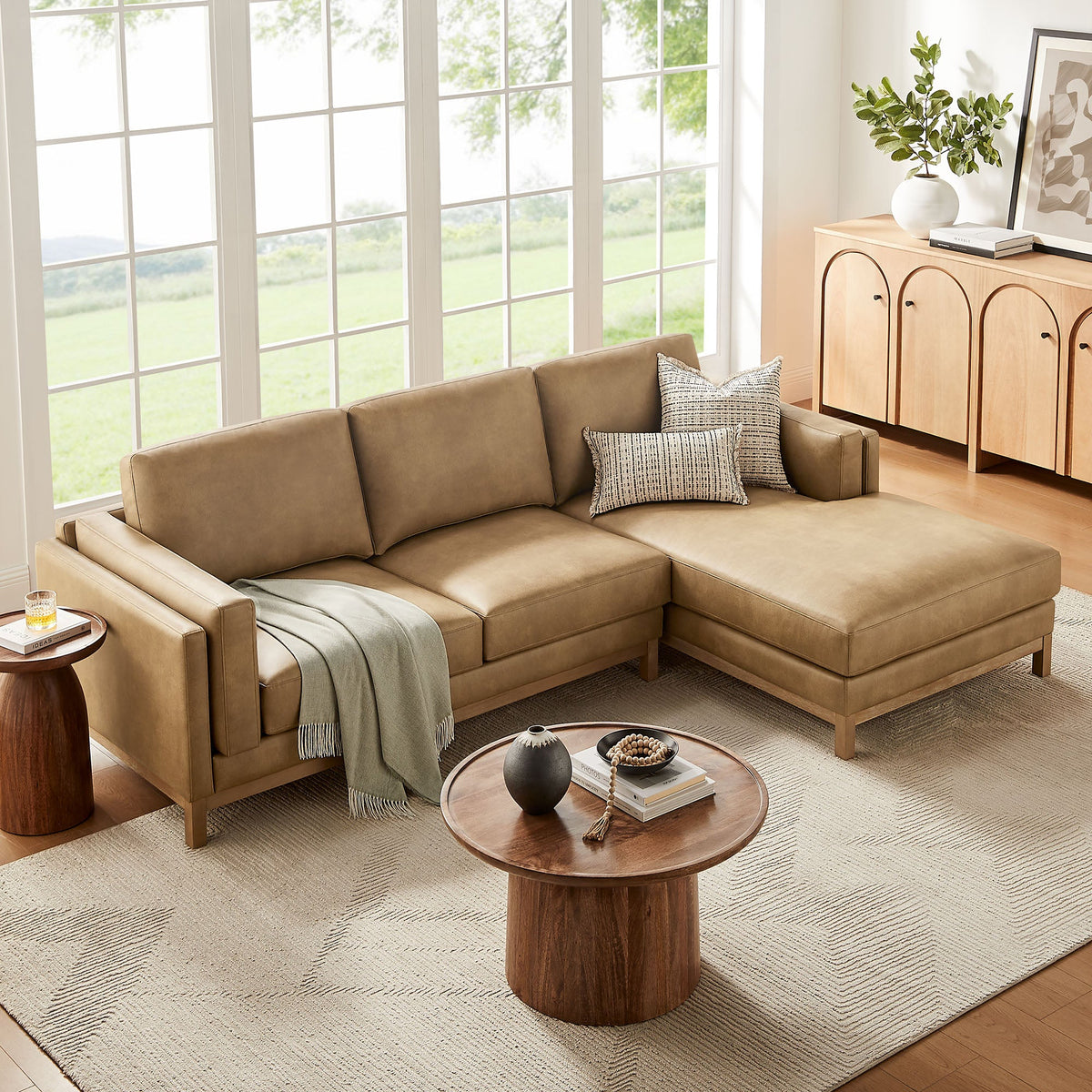 Roscoe Right-Facing Vegan Leather Sectional Sofa with Chaise by Modway, photo 2 of 14
