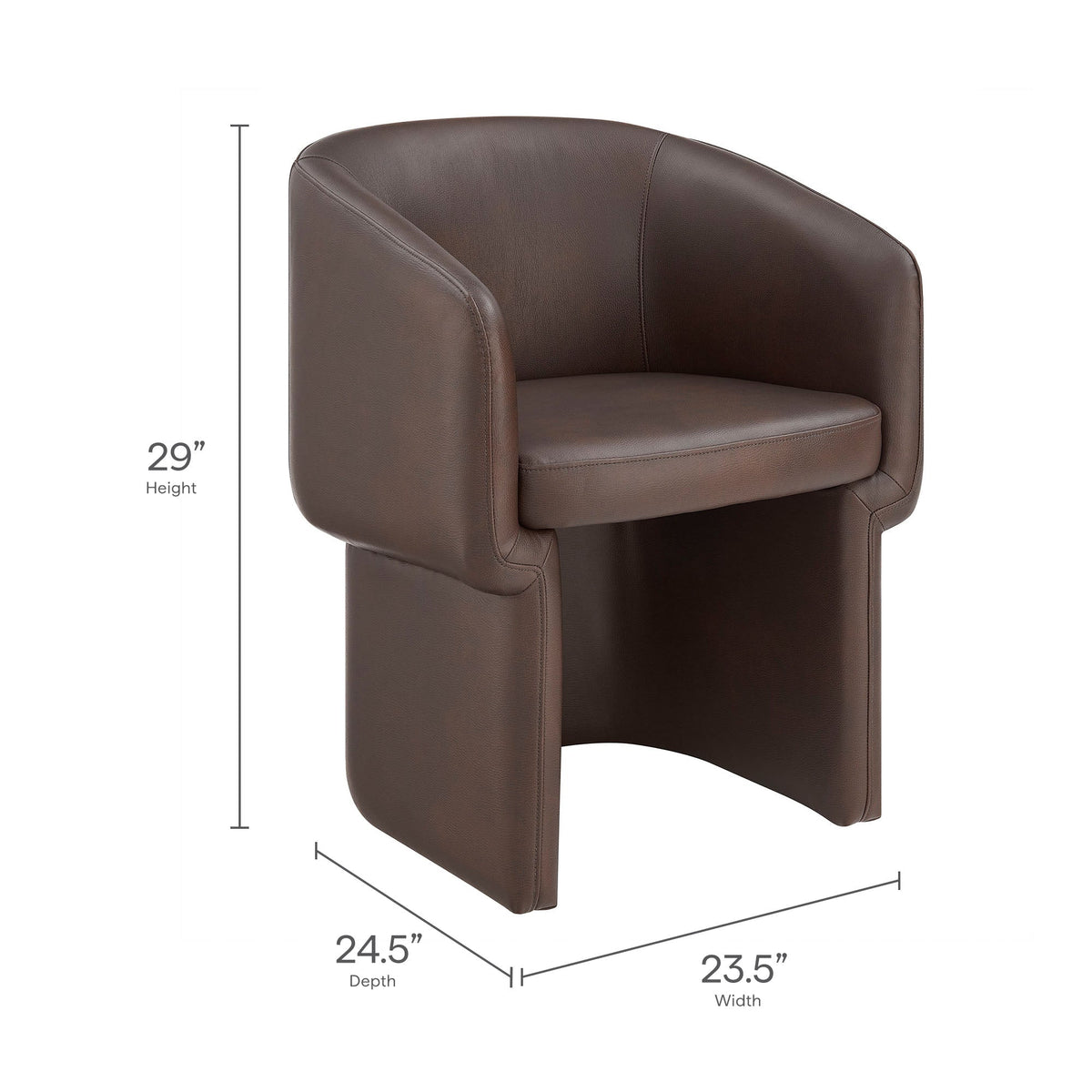 Verity Barrel Back Vegan Leather Dining Chair by Modway, photo 3 of 14