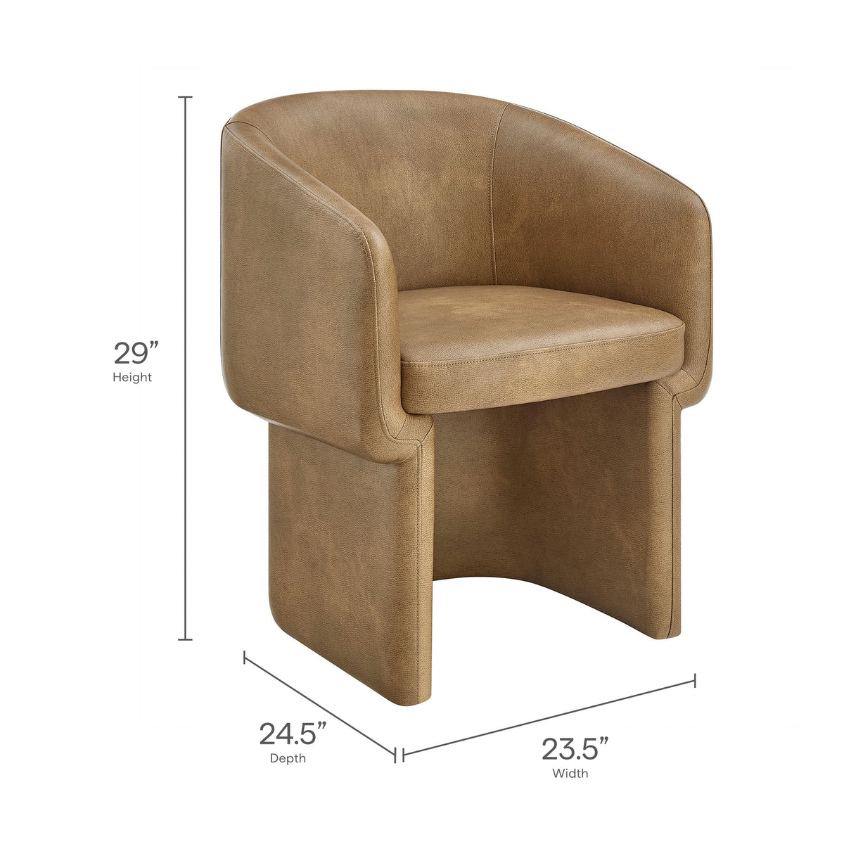 Verity Barrel Back Vegan Leather Dining Chair by Modway, photo 12 of 14