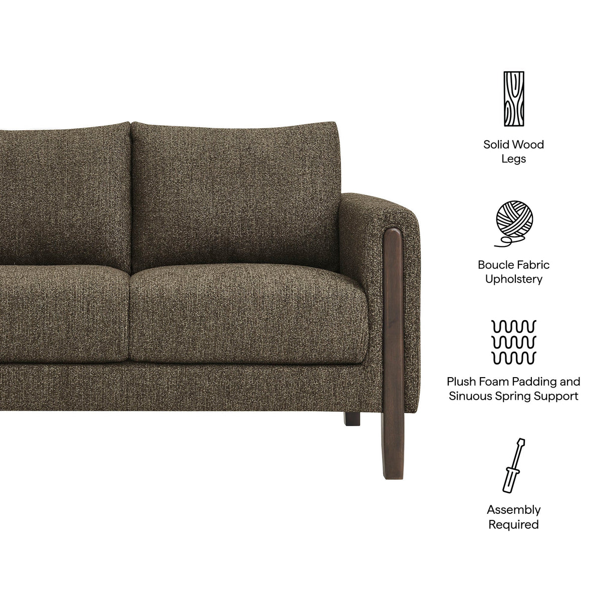 Hawken Boucle Fabric Loveseat by Modway, photo 3 of 21