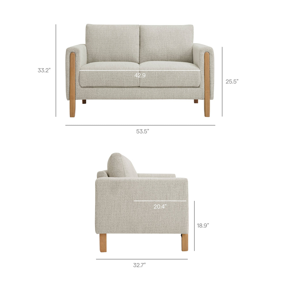 Hawken Boucle Fabric Loveseat by Modway, photo 18 of 21