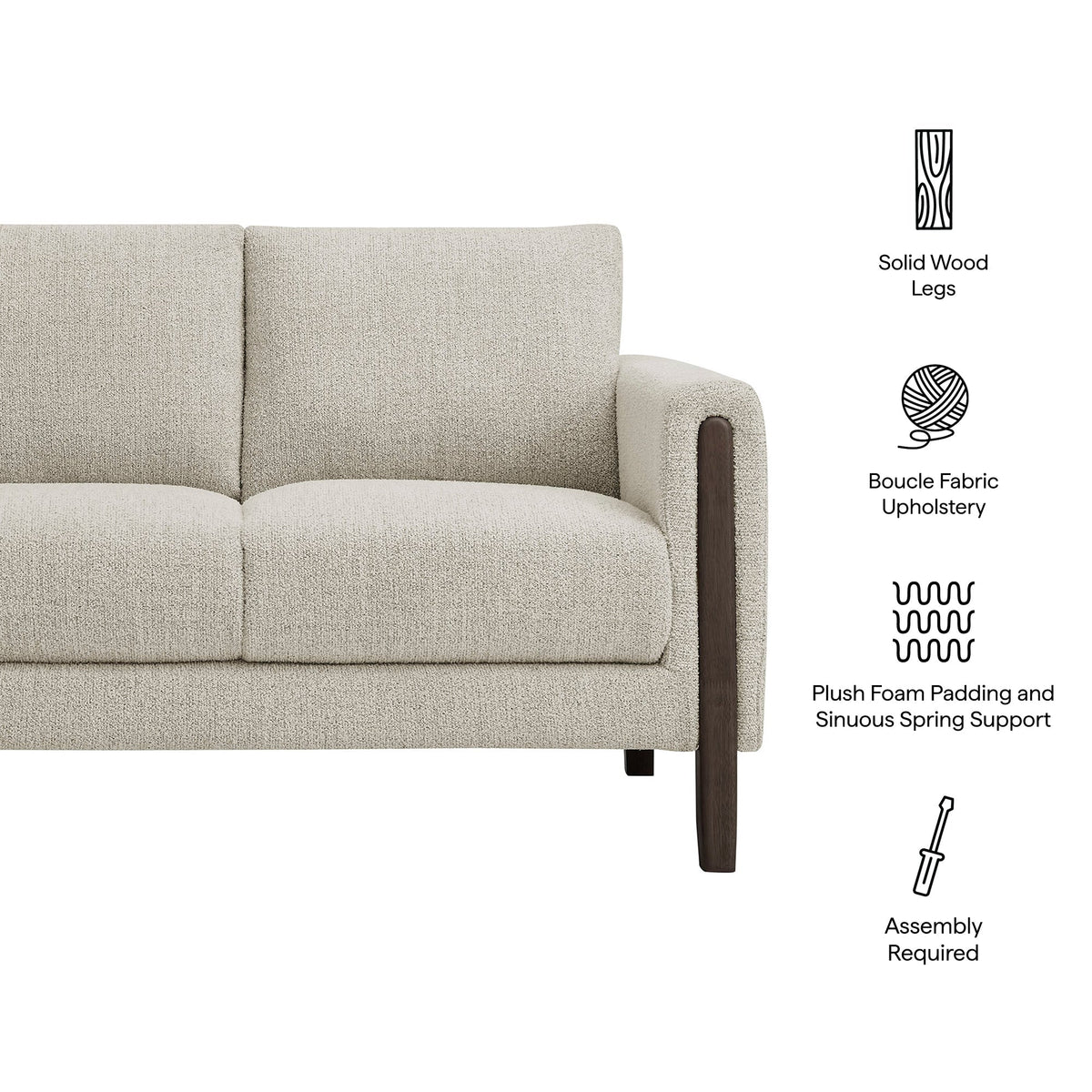 Hawken Boucle Fabric Loveseat by Modway, photo 17 of 21