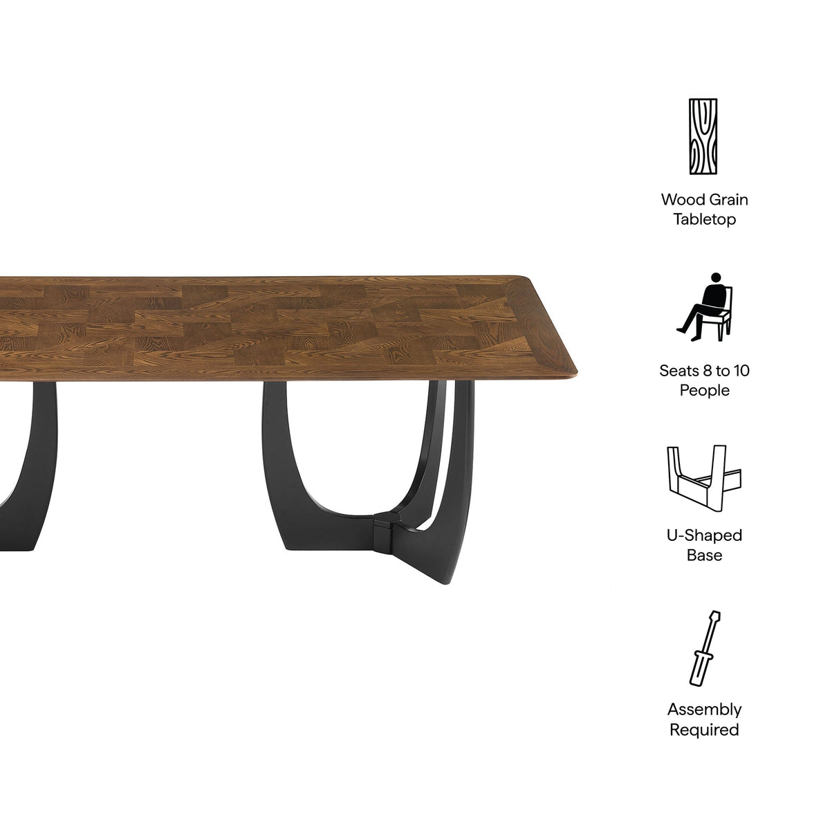 Wrenly 94-Inch Walnut Dining Table by Modway, photo 2 of 7