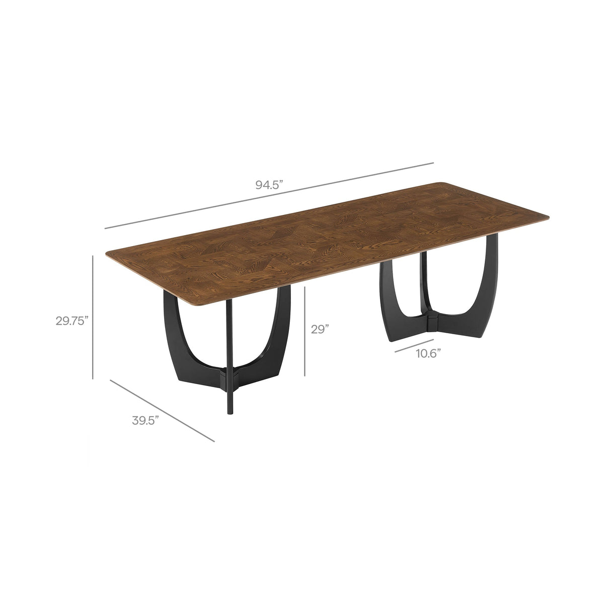 Wrenly 94-Inch Walnut Dining Table by Modway, photo 3 of 7
