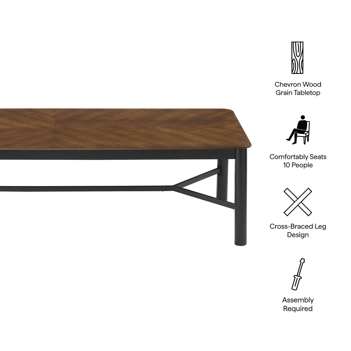 Ashlan 110" Rectangle Dining Table by Modway, photo 3 of 7