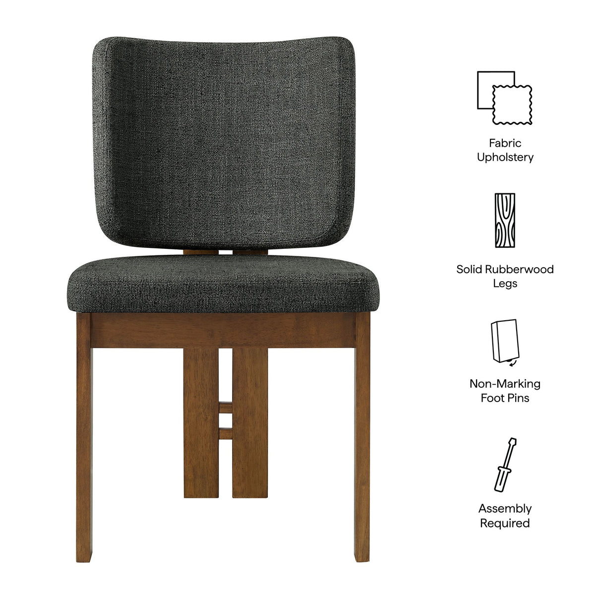Alba Armless Upholstered Dining Chairs Set of 2, photo 13 of 14