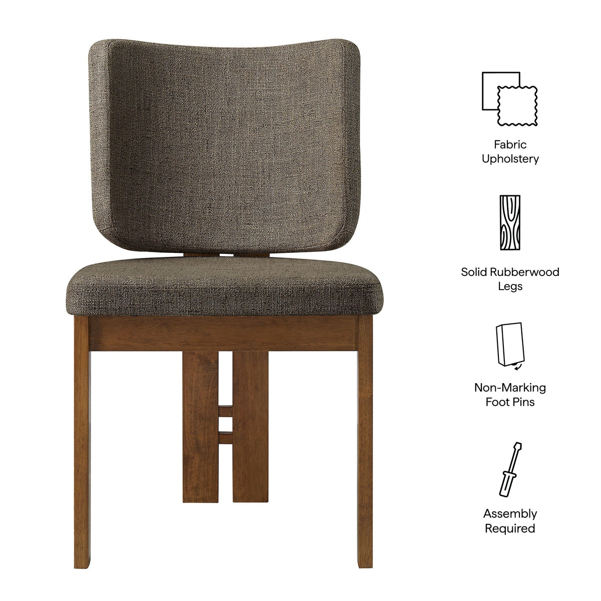 Alba Armless Upholstered Dining Chairs Set of 2, photo 2 of 14
