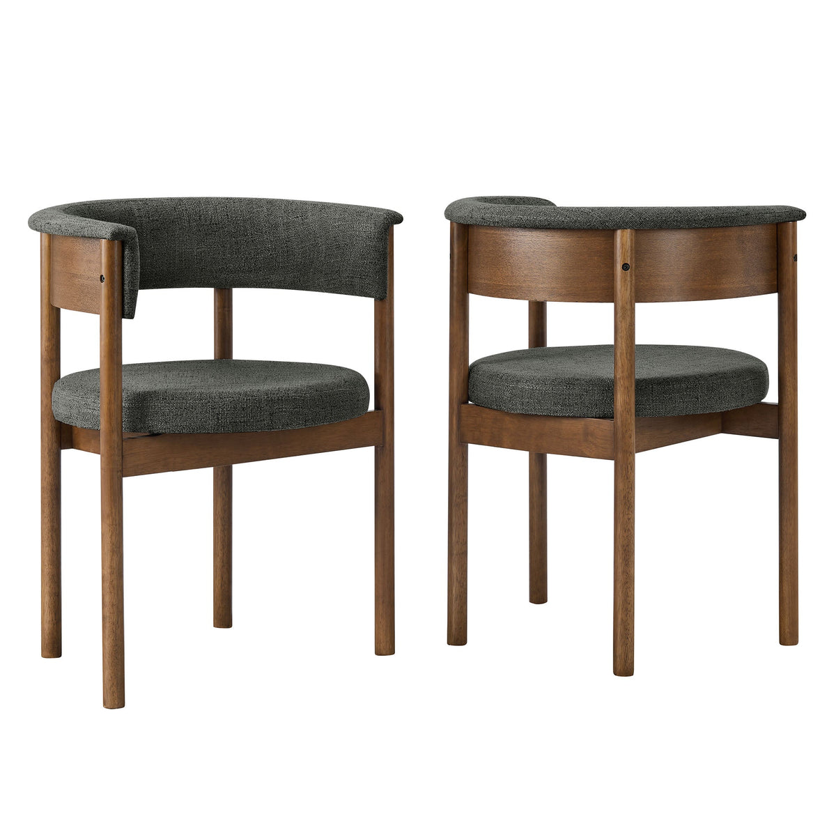 Clea Curved Upholstered Dining Chairs Set of 2, photo 14 of 14
