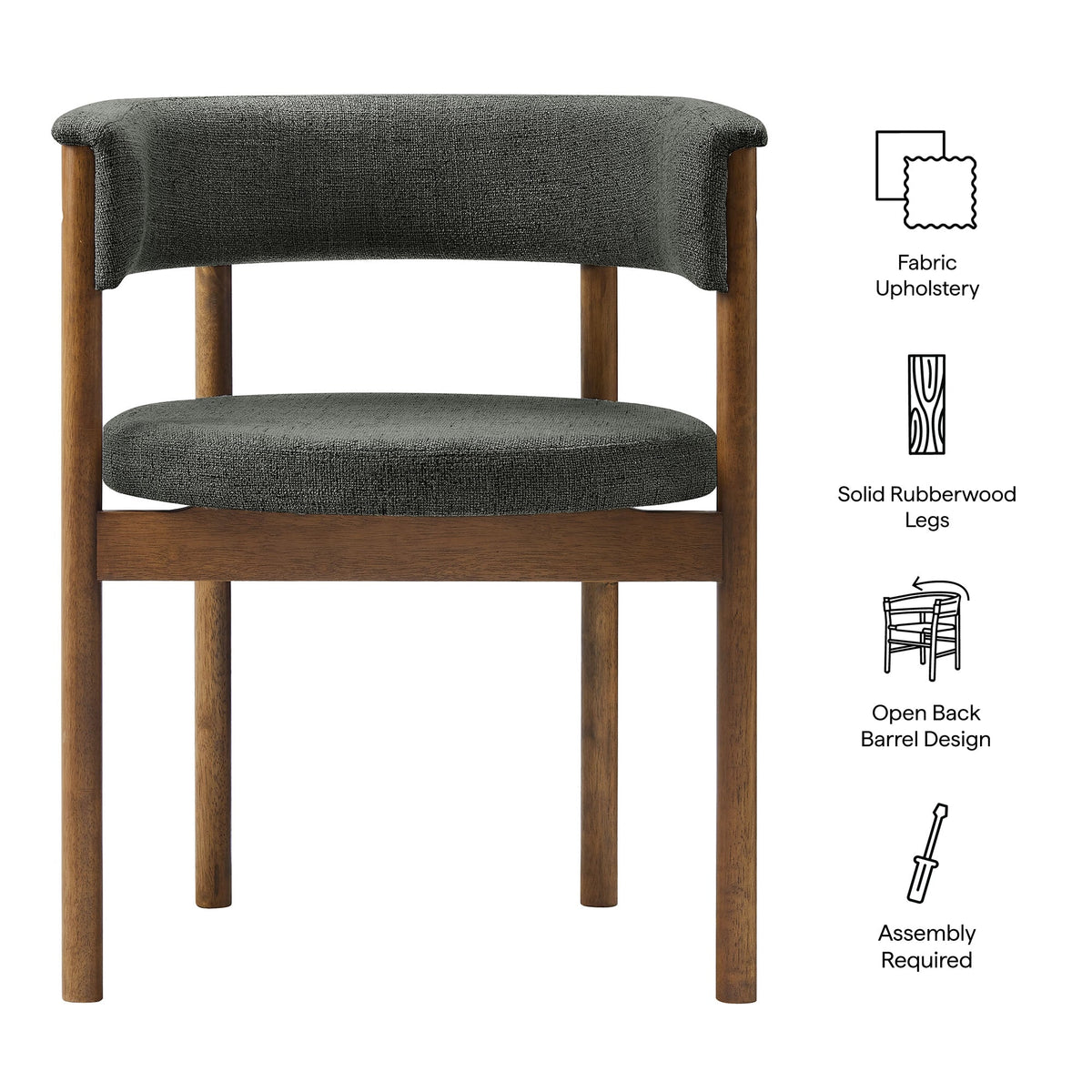 Clea Curved Upholstered Dining Chairs Set of 2, photo 13 of 14