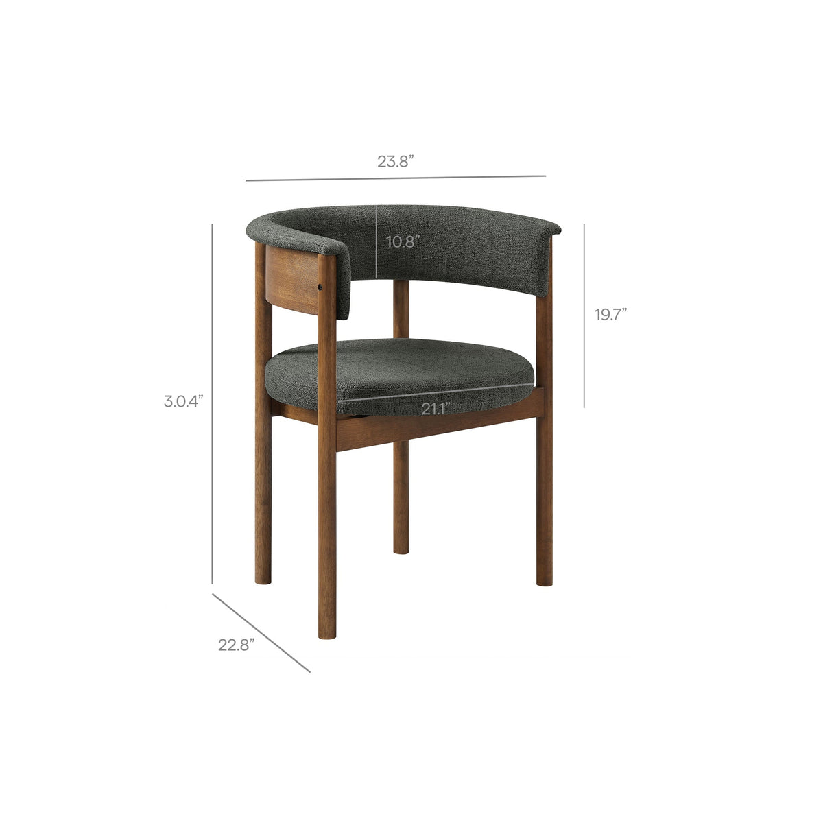 Clea Curved Upholstered Dining Chairs Set of 2, photo 12 of 14