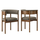 Clea Curved Upholstered Dining Chairs Set of 2 by HouseOfZazla