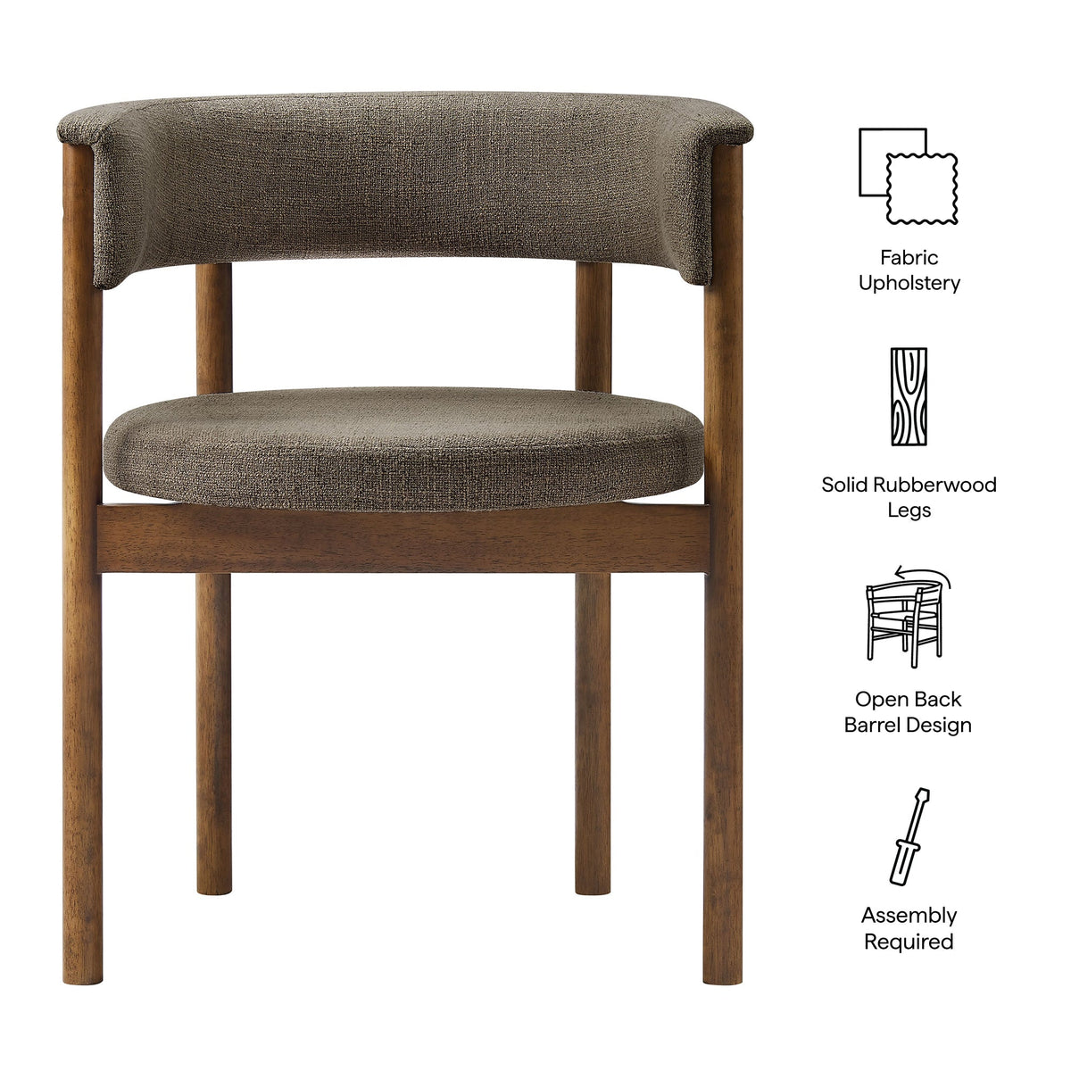 Clea Curved Upholstered Dining Chairs Set of 2, photo 3 of 14