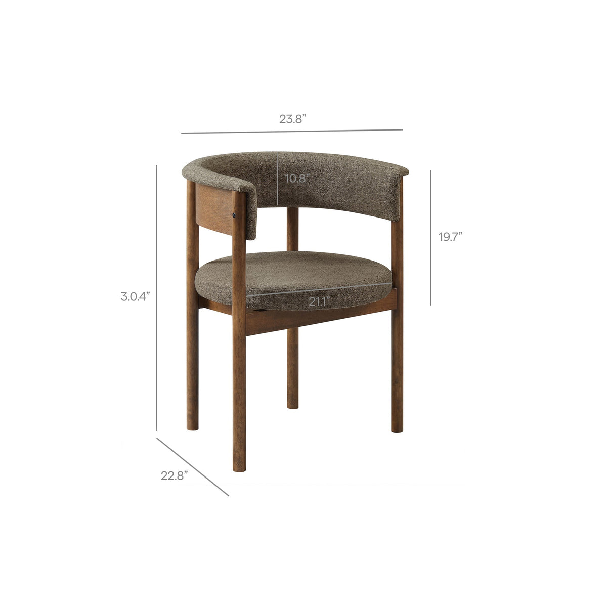 Clea Curved Upholstered Dining Chairs Set of 2, photo 2 of 14