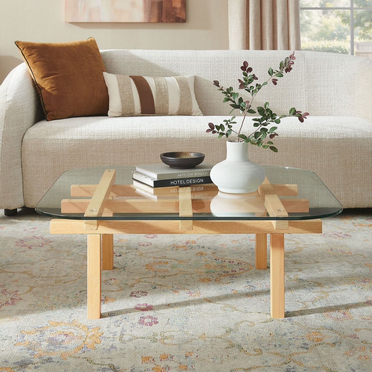 Isby 35 Inch Tempered Glass Coffee Table by Modway, photo 7 of 14