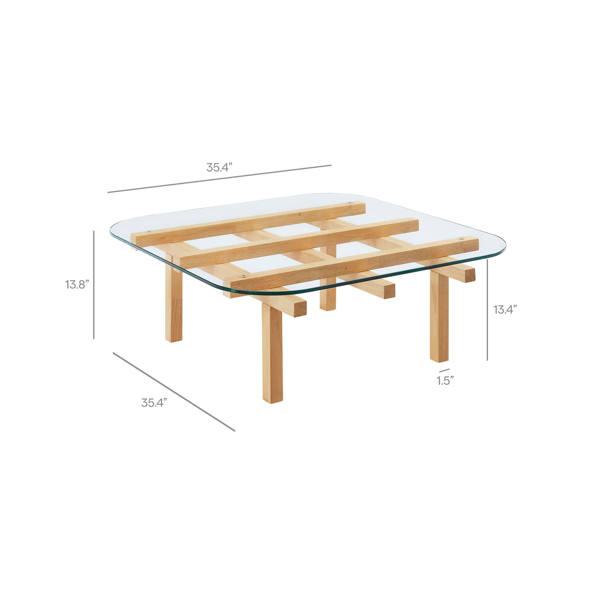 Isby 35 Inch Tempered Glass Coffee Table by Modway, photo 2 of 14