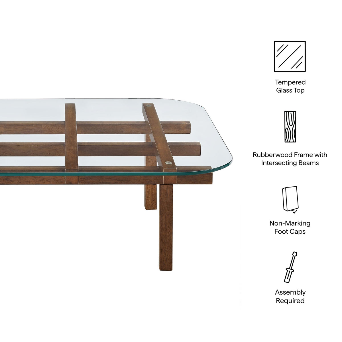 Isby 35 Inch Tempered Glass Coffee Table by Modway, photo 13 of 14