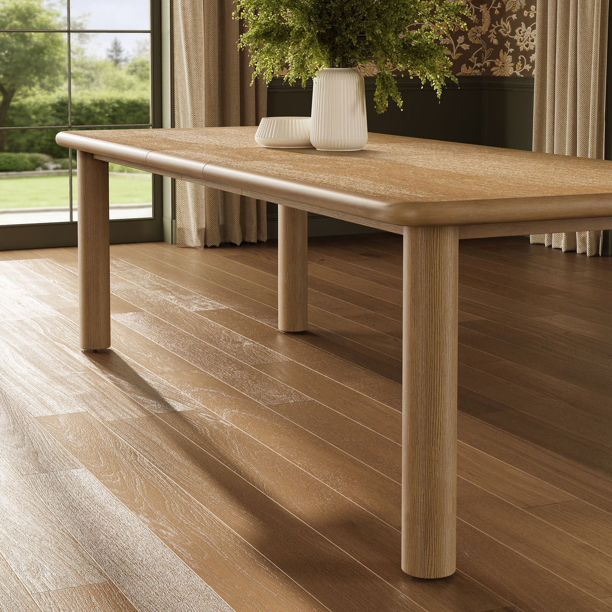 Alvia 86"-105" Extendable Rectangular Oak Wood Dining Table by Modway, photo 20 of 20