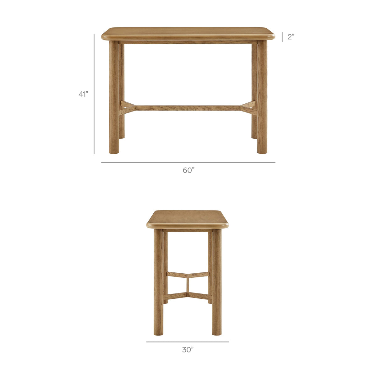 Alvia 5-Piece Rectangular Oak Wood Bar Table With Bar Stools Set by Modway, photo 11 of 16