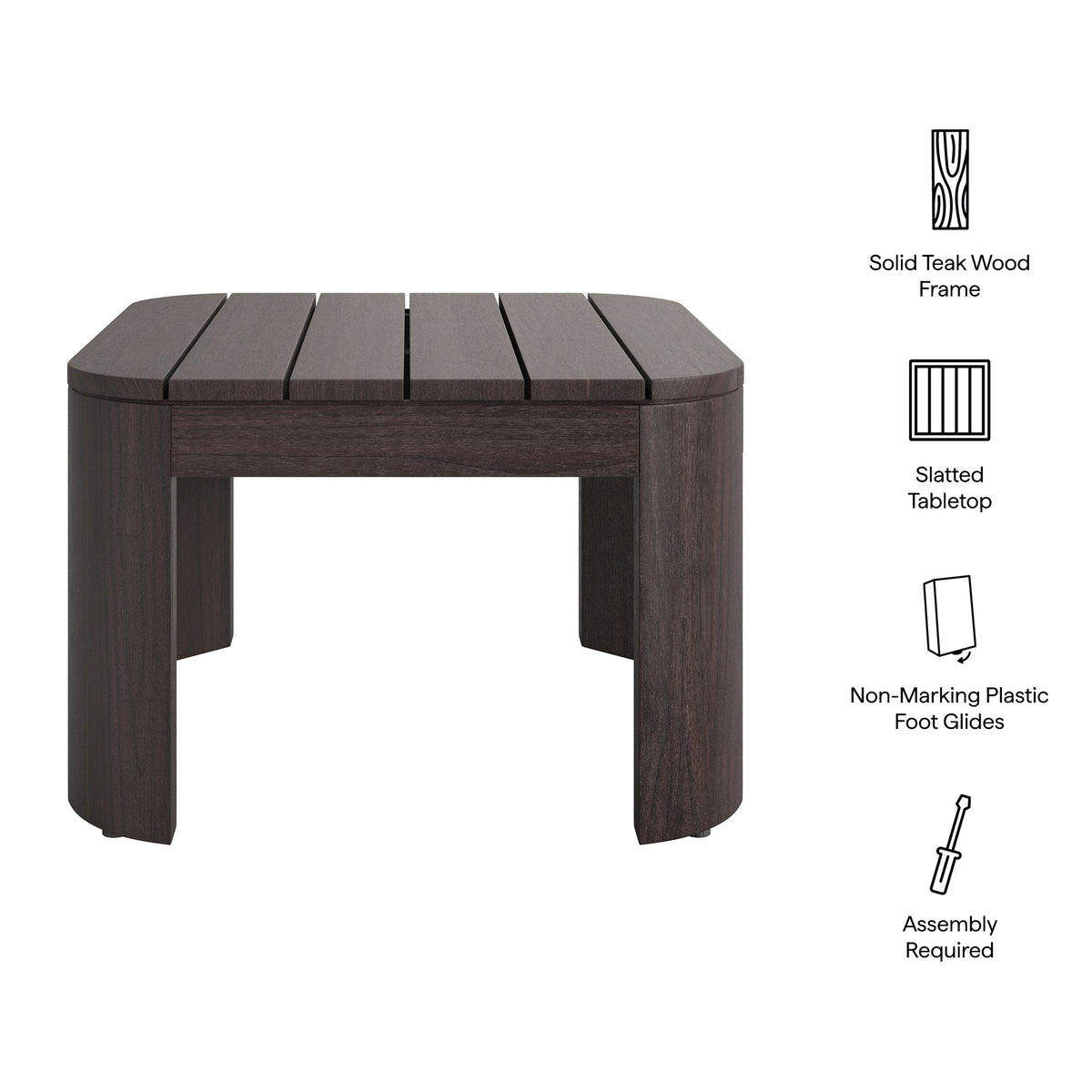 Kona Outdoor Patio Teak Wood Side Table by Modway, photo 2 of 16