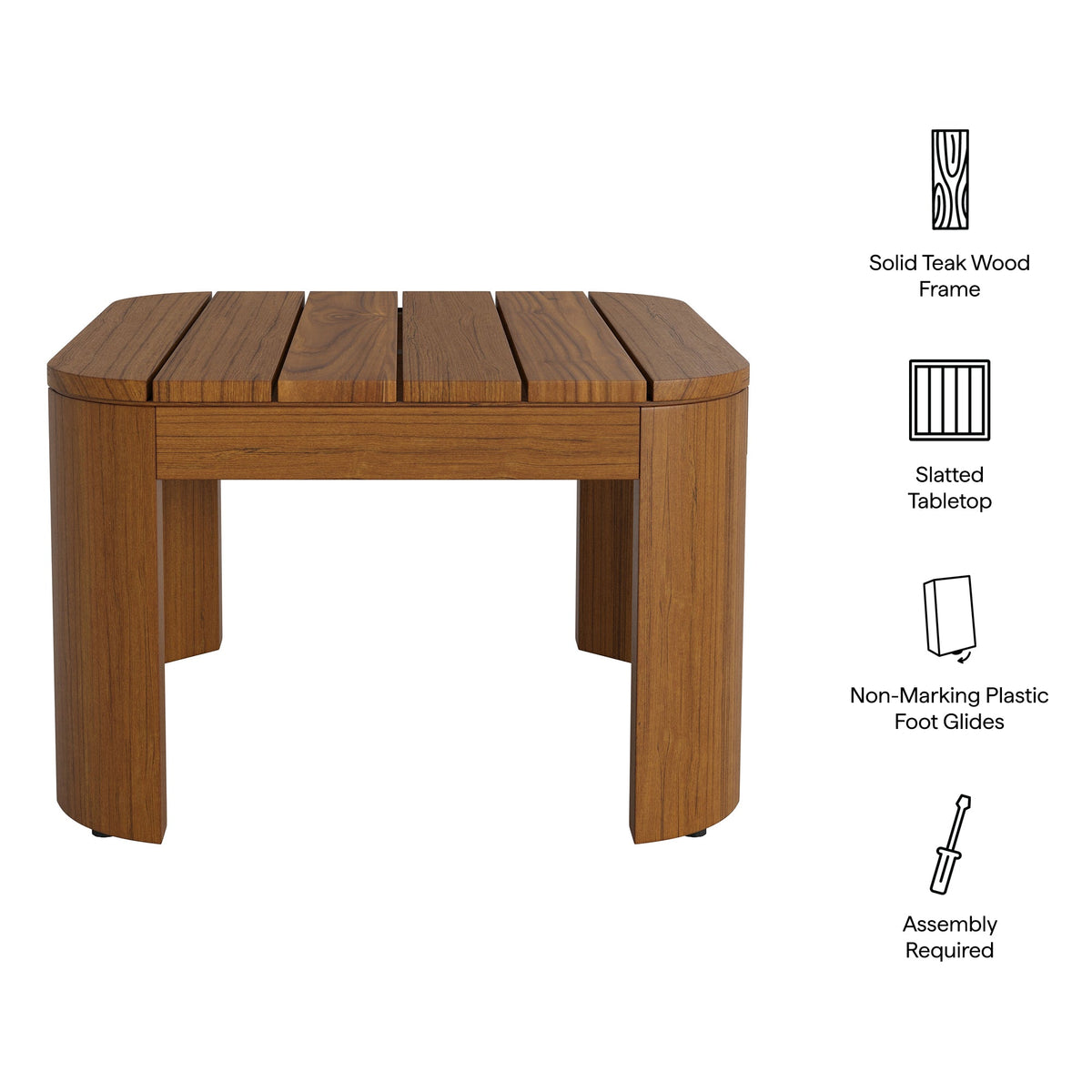 Kona Outdoor Patio Teak Wood Side Table by Modway, photo 10 of 16