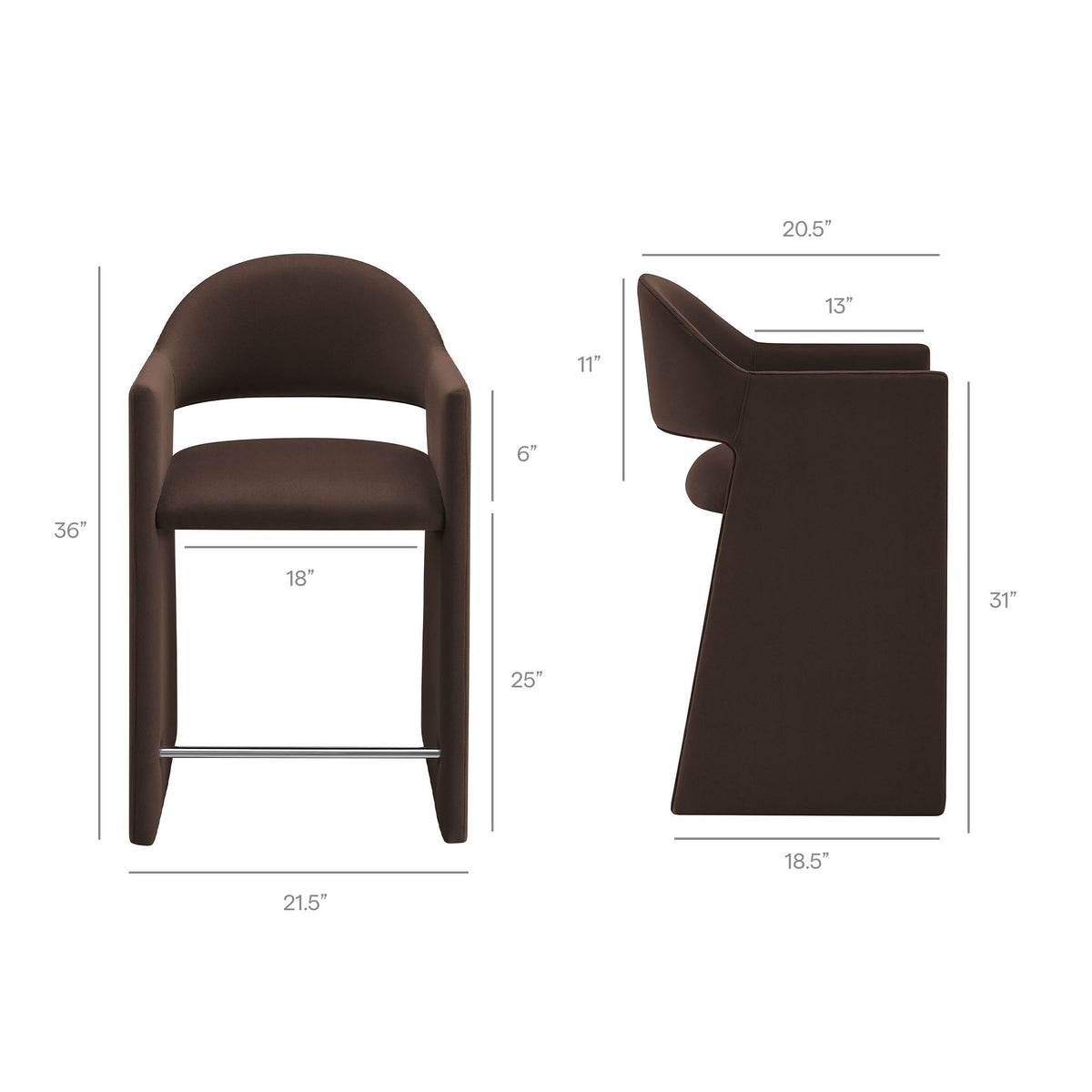 Talia 37 Inch Performance Velvet Counter Stool by Modway, photo 12 of 40