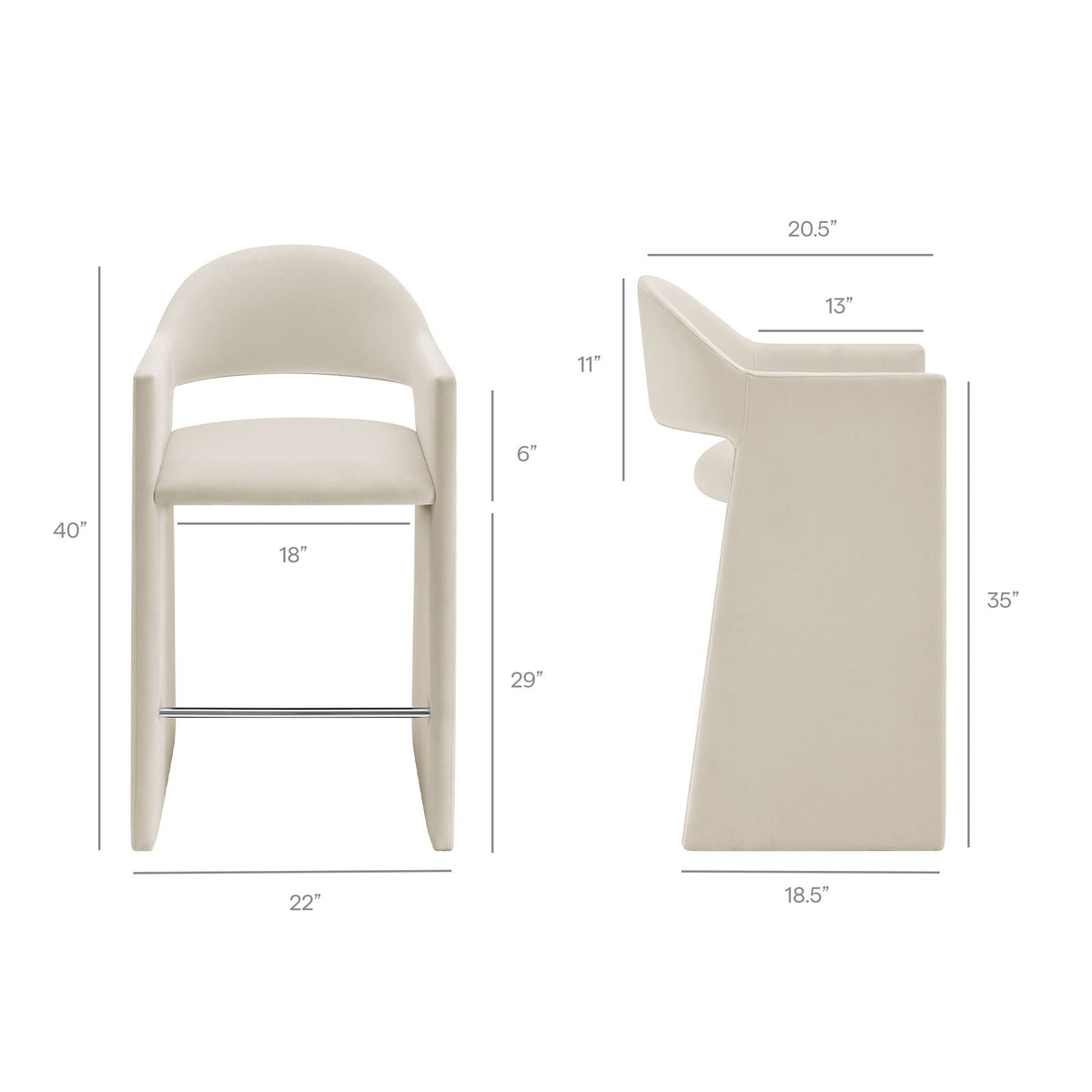 Talia 41 Inch Performance Velvet Bar Stool by Modway, photo 3 of 40