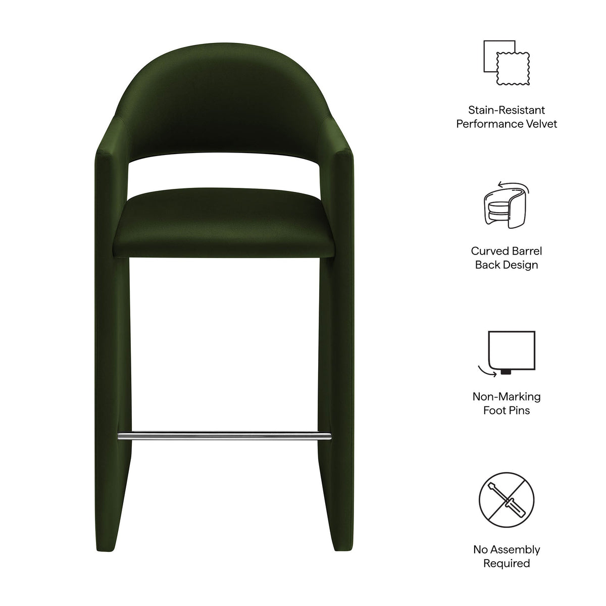 Talia 41 Inch Performance Velvet Bar Stool by Modway, photo 20 of 40