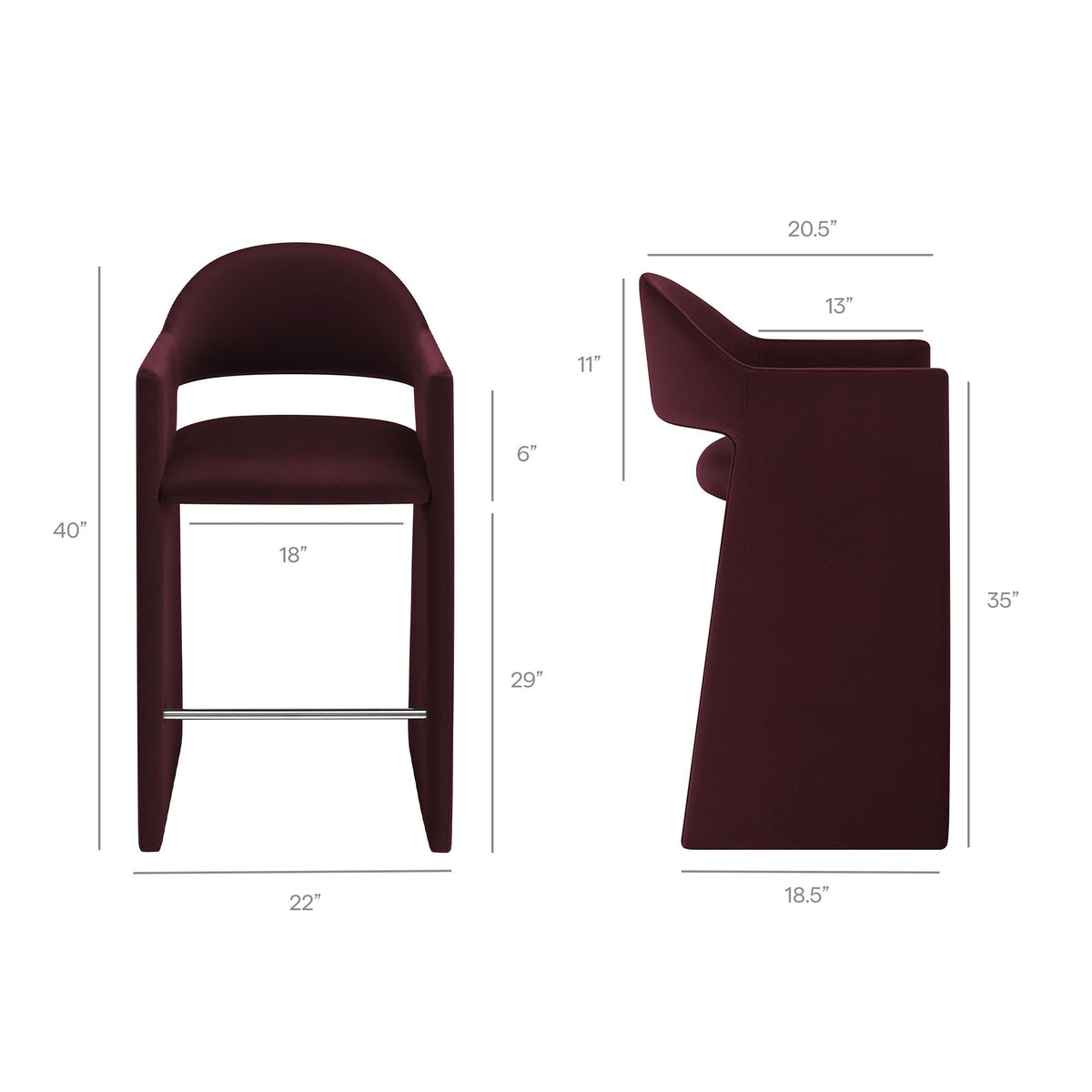 Talia 41 Inch Performance Velvet Bar Stool by Modway, photo 30 of 40