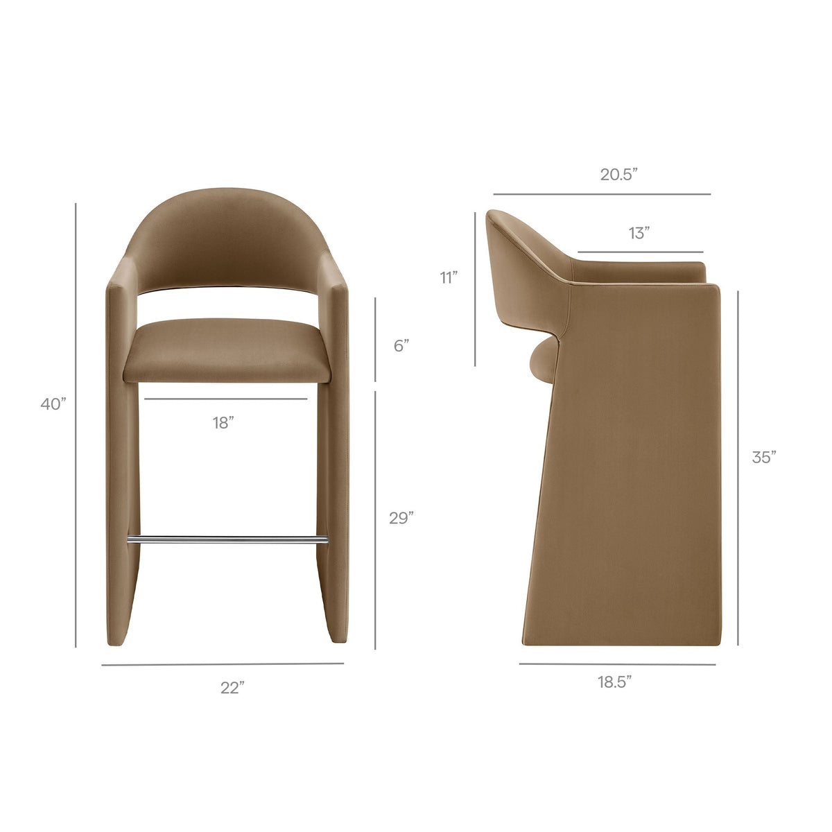 Talia 41 Inch Performance Velvet Bar Stool by Modway, photo 39 of 40