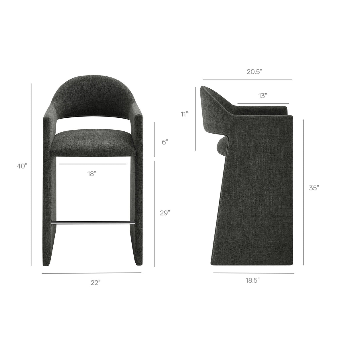 Talia 41 Inch Upholstered Fabric Bar Stool by Modway, photo 3 of 27