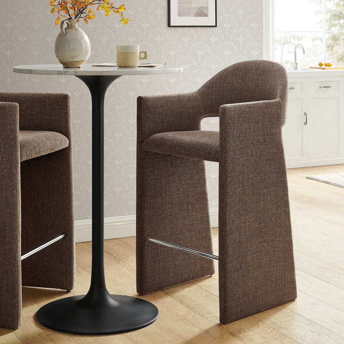 Talia 41 Inch Upholstered Fabric Bar Stool by Modway, photo 26 of 27