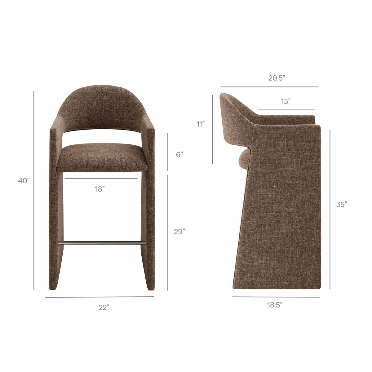 Talia 41 Inch Upholstered Fabric Bar Stool by Modway, photo 21 of 27