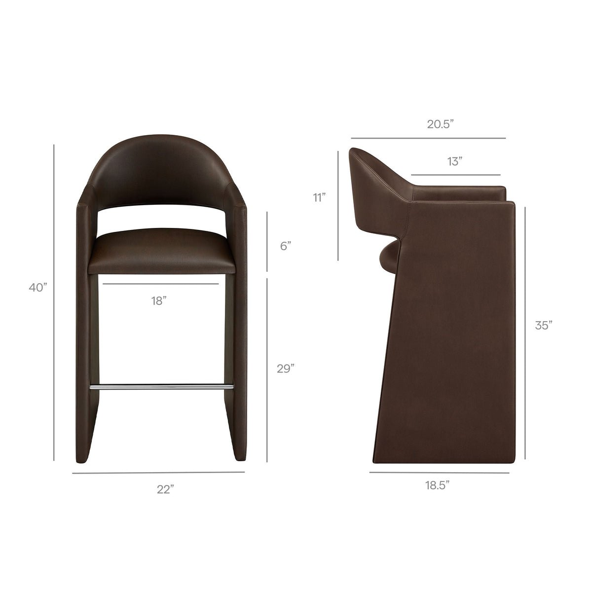 Talia 41 Inch Vegan Leather Bar Stool by Modway, photo 3 of 18